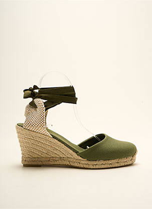 Espadrilles fermeture lacets talon de 4 à 6cm vert ALOHAS femme