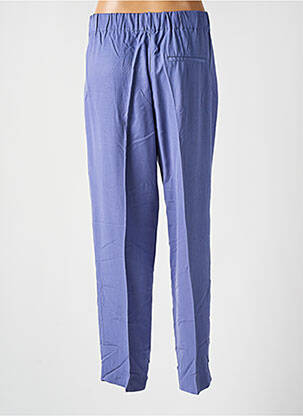 Pantalon droit fermeture zippée sous rabat avec crochet taille haute violet CKS femme