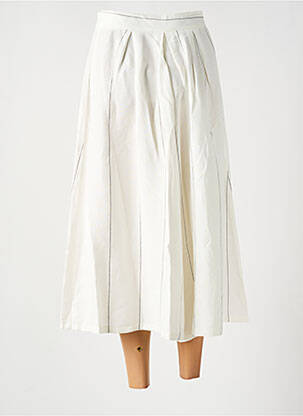 Pantacourt taille haute taille haute blanc LEÏ-1984 femme