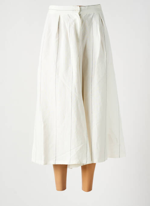 Pantacourt taille haute taille haute blanc LEÏ-1984 femme