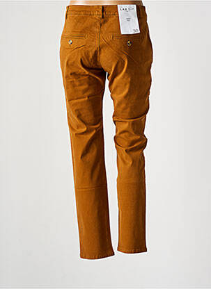 Pantalon chino fermeture zippée sous rabat boutonné taille normale marron LAB DIP PARIS femme