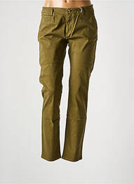 Pantalon chino fermeture zippée sous rabat boutonné taille normale vert clair LAB DIP PARIS femme