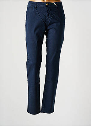 Pantalon chino fermeture zippée sous rabat boutonné taille normale bleu LAB DIP PARIS femme
