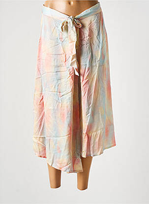 Jupe mi-longue taille à pinces rose CKS femme
