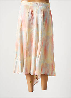 Jupe mi-longue taille à pinces rose CKS femme