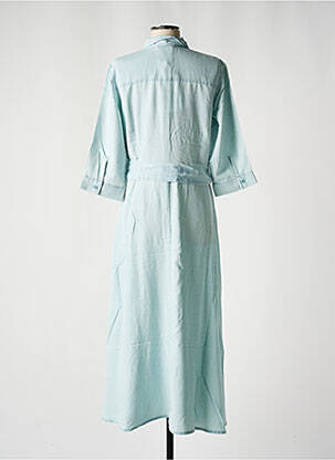 Robe longue coupe fluide manches 3/4 bleu CKS femme