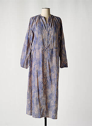 Robe longue manches longues manches longues bleu CKS femme
