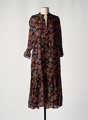 Robe longue manches longues manches longues violet CKS femme