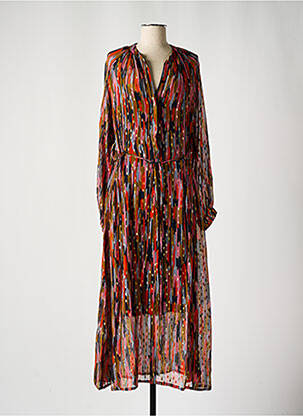 Robe longue manches longues manches longues orange CKS femme
