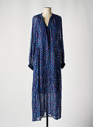 Robe longue manches longues manches longues bleu CKS femme