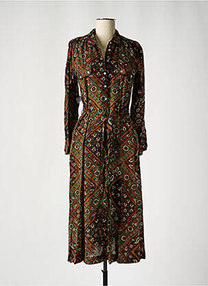 Robe longue manches longues manches longues marron STELLA FOREST femme