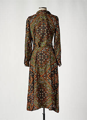 Robe longue manches longues manches longues marron STELLA FOREST femme