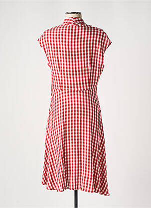 Robe mi-longue coupe fluide manches courtes rouge LEÏ-1984 femme