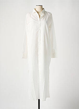 Robe longue manches longues manches longues blanc LEÏ-1984 femme