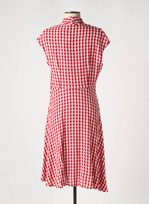 Robe mi-longue coupe fluide manches courtes rouge LEÏ-1984 femme