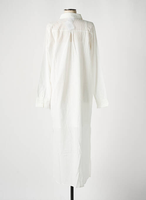 Robe longue manches longues manches longues blanc LEÏ-1984 femme
