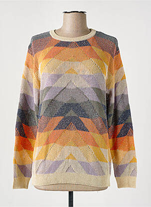 Pull maille souple et aérée manches longues jaune CKS femme