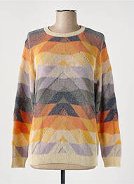 Pull maille souple et aérée manches longues jaune CKS femme