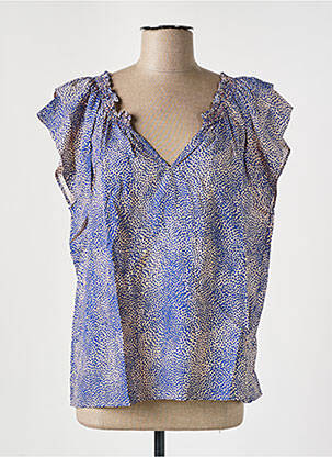 Blouse manches courtes manches courtes bleu CKS femme