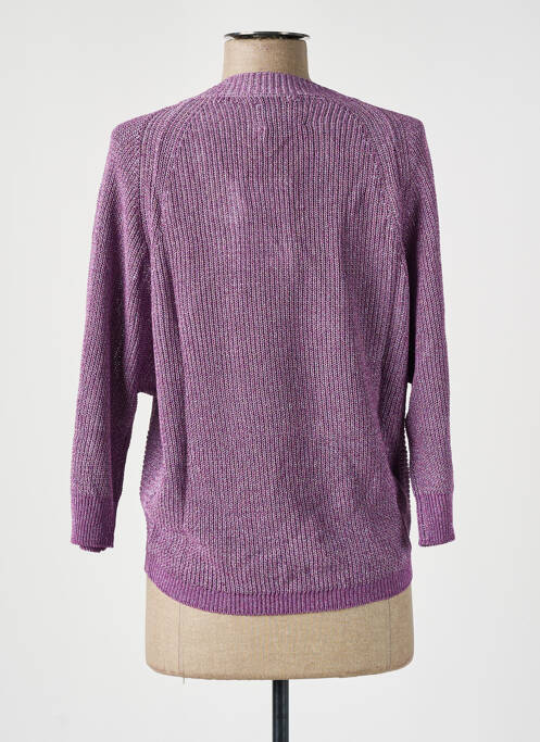 Pull tissage chiné manches 3/4 violet CKS femme