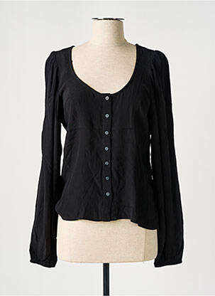 Chemisier tissage crêpe manches longues noir VILA femme