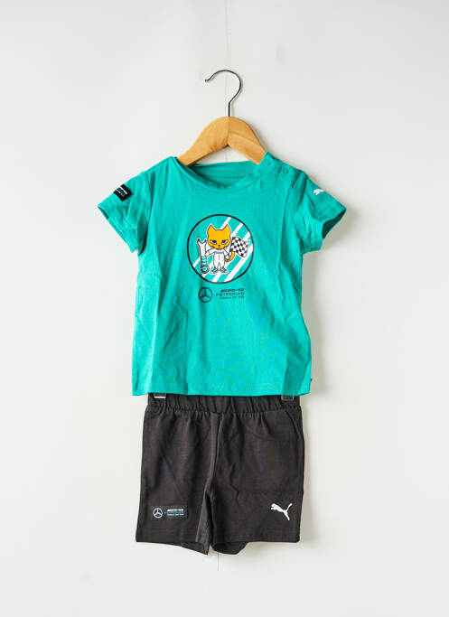 Ensemble short tissage jersey vert PUMA garcon