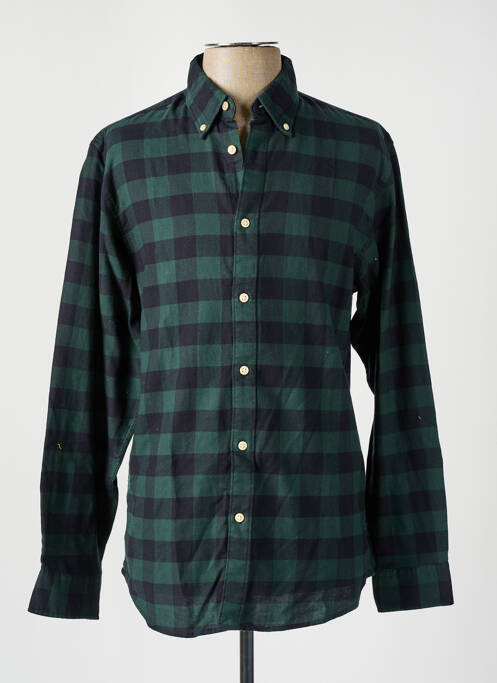 Chemise manches longues vert SELECTED pour homme