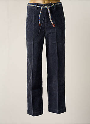 Pantalon chino fermeture zippée sous rabat boutonné taille normale bleu LAB DIP PARIS femme