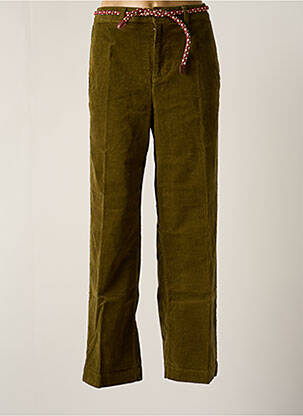 Pantalon chino fermeture zippée sous rabat boutonné taille normale vert LAB DIP PARIS femme