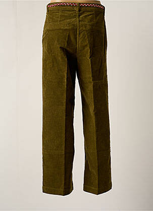 Pantalon chino fermeture zippée sous rabat boutonné taille normale vert LAB DIP PARIS femme