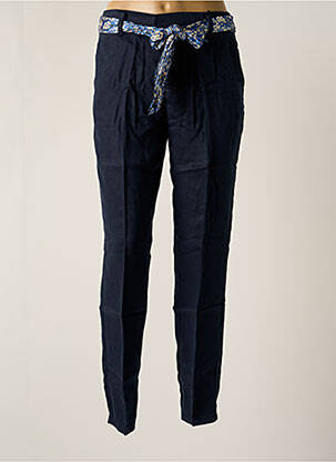 Pantalon chino tissage popeline taille normale bleu LABDIP femme