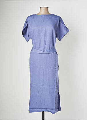 Robe mi-longue manches courtes manches courtes bleu CKS femme