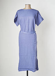 Robe mi-longue manches courtes manches courtes bleu CKS femme