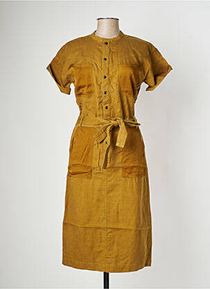 Robe mi-longue manches courtes manches courtes vert CKS femme