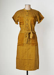 Robe mi-longue manches courtes manches courtes vert CKS femme