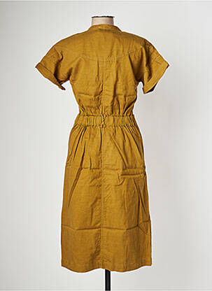 Robe mi-longue manches courtes manches courtes vert CKS femme