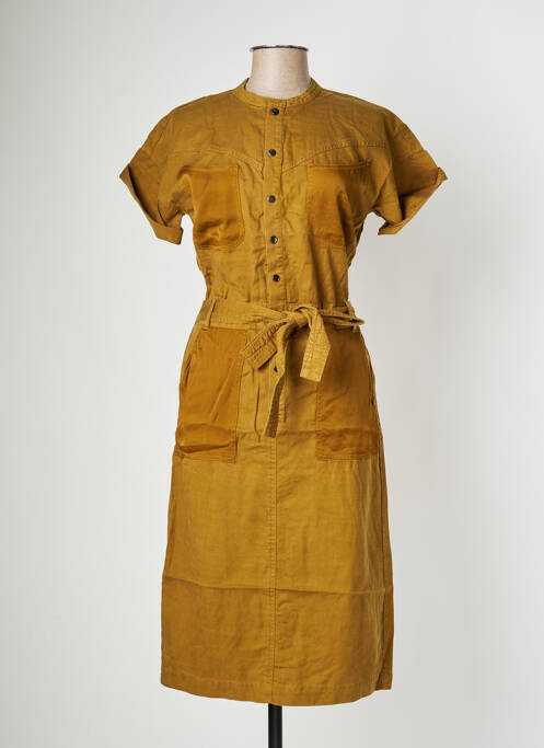 Robe mi-longue manches courtes manches courtes vert CKS femme