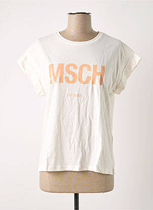 T-shirt coupe droite manches courtes blanc MSCH COPENHAGEN femme