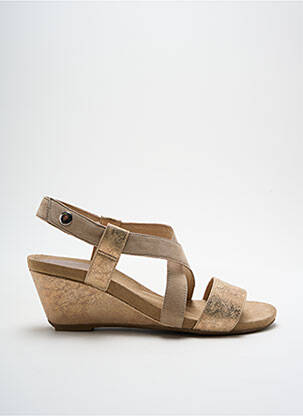 Sandales/nu pieds tissage satiné talon de 4 à 6cm beige SWEET femme