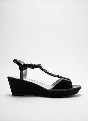 Sandales/nu pieds matière lisse talon de 4 à 6cm noir MADISON femme
