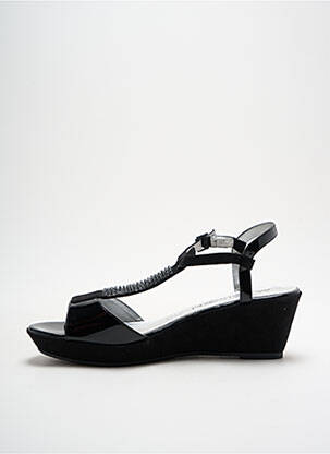 Sandales/nu pieds matière lisse talon de 4 à 6cm noir MADISON femme
