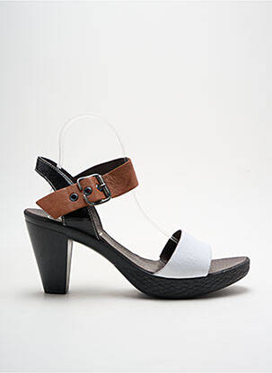 Sandales/nu pieds tissage satiné talon de 7 à 9cm marron KARSTON femme