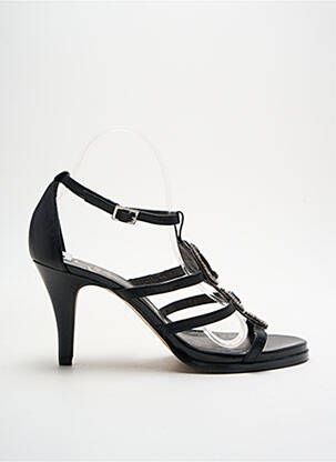 Sandales/nu pieds matière lisse talon de 7 à 9cm noir KARSTON femme