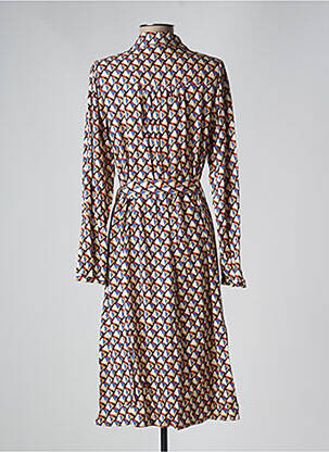 Robe mi-longue coupe fluide manches longues beige C'EST BEAU LA VIE femme