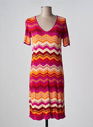 Robe mi-longue manches courtes manches courtes rouge SURKANA femme