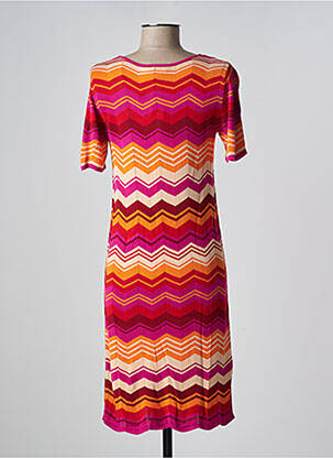 Robe mi-longue manches courtes manches courtes rouge SURKANA femme