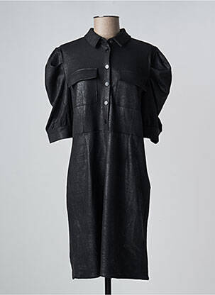 Robe mi-longue manches courtes manches courtes noir NÜ femme