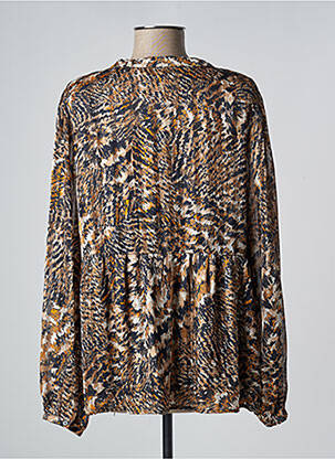 Blouse imprimé fantaisie manches longues marron SIGNATURE femme