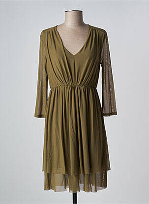 Robe mi-longue manches 3/4 manches 3/4 vert LOLA ESPELETA femme