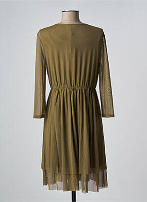 Robe mi-longue manches 3/4 manches 3/4 vert LOLA ESPELETA femme